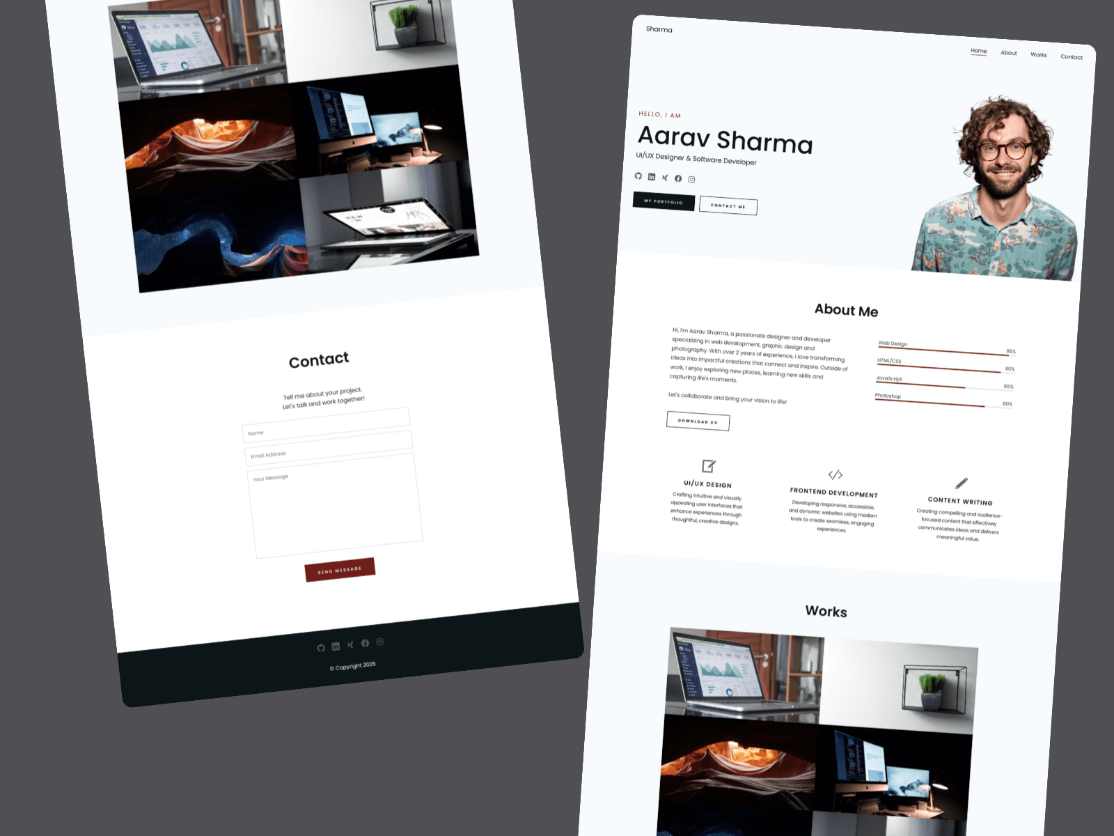 Aarav Sharma – Personal Developer Portfolio hover preview