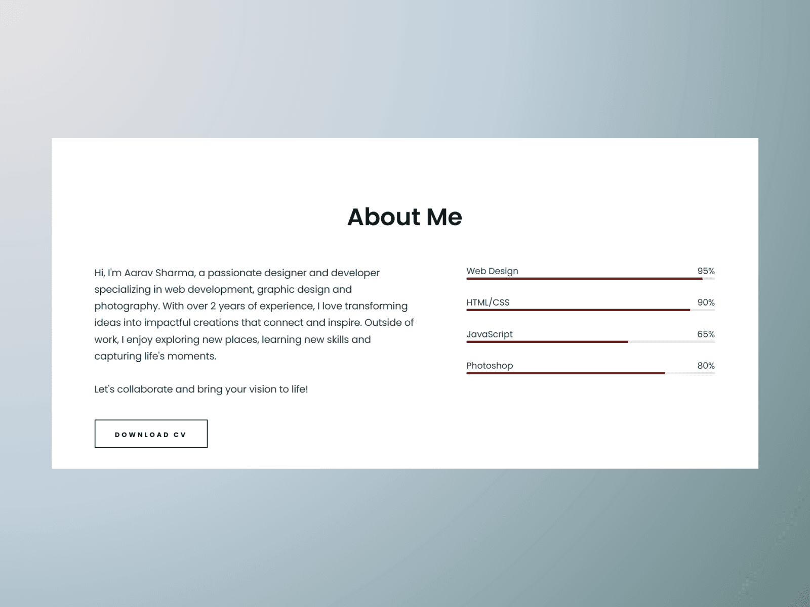Aarav-portfolio hover preview