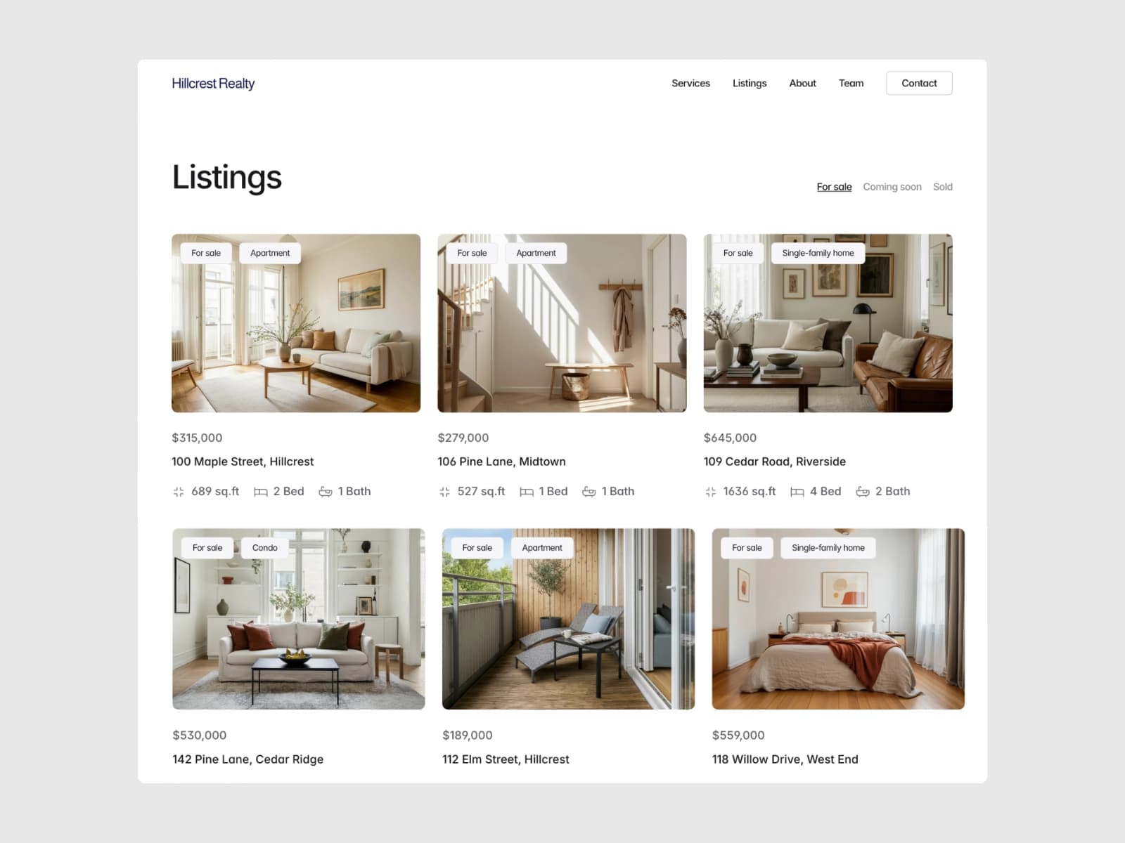Hillcrest — Real Estate, Realty Template hover preview