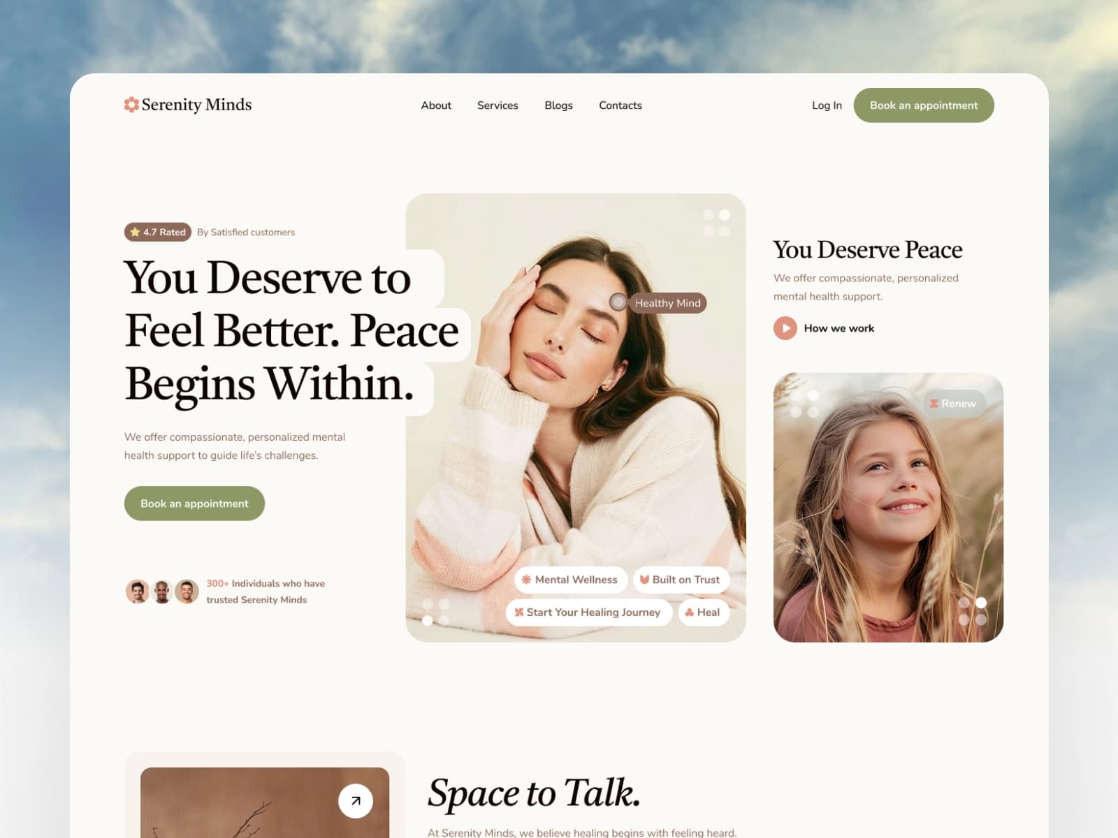 Sereenity — Mental Health Counselling Website preview