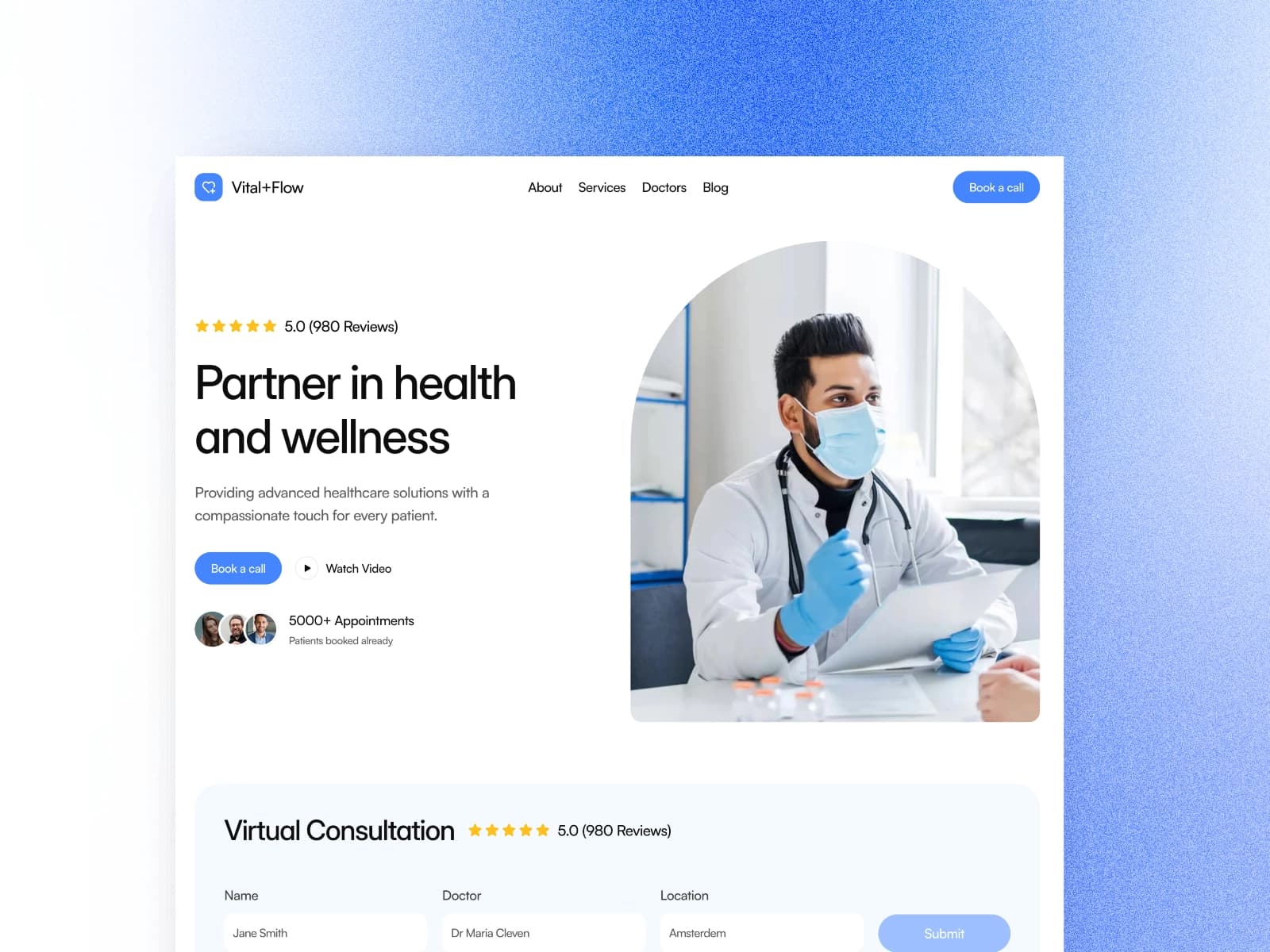 Vitalflow — Premium Healthcare template preview