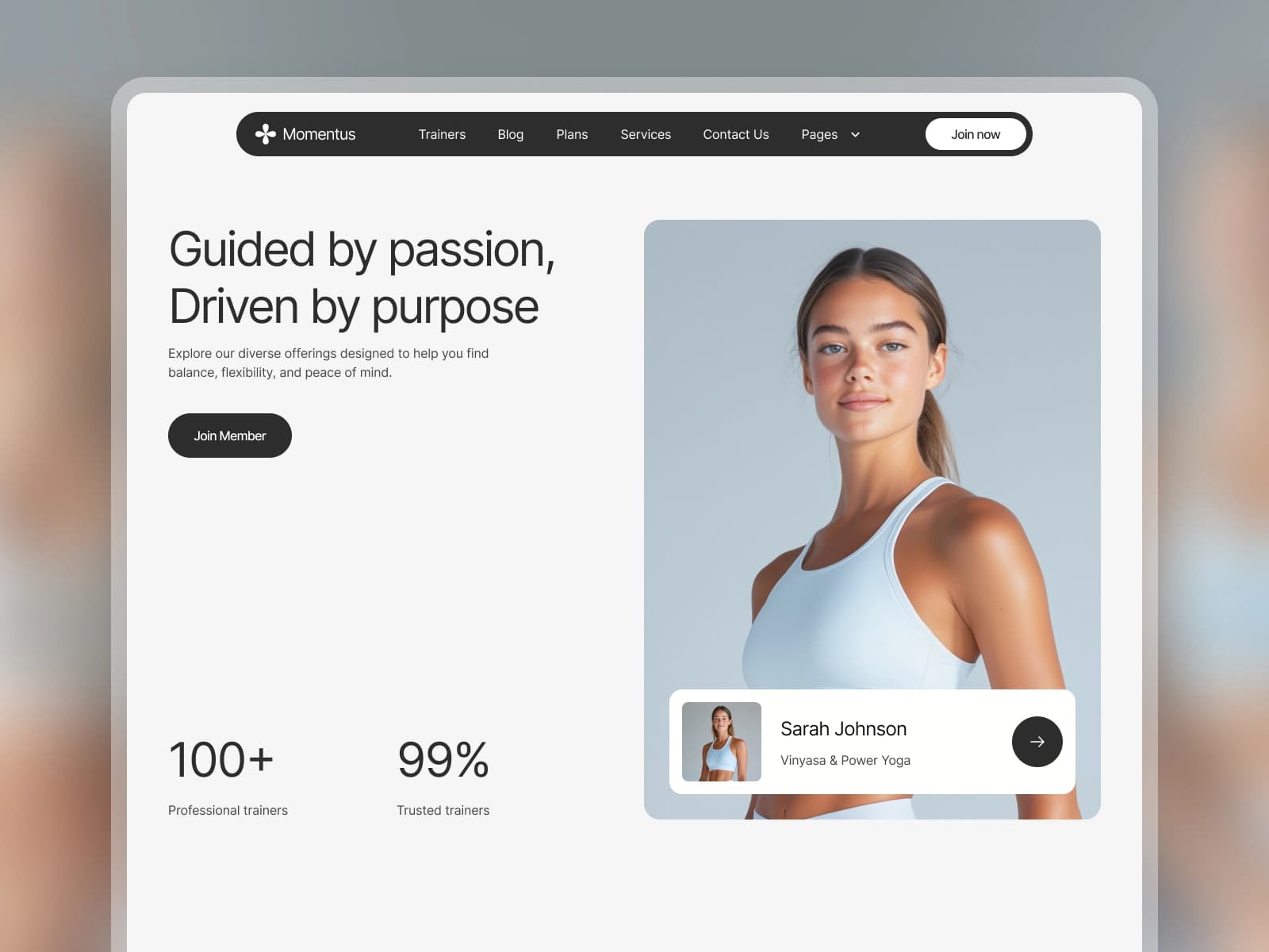 Momentus — Wellness Website Template hover preview