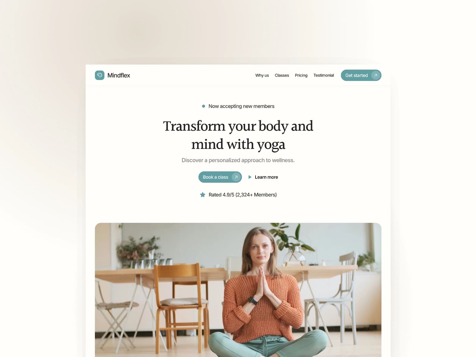 Mindflex — Yoga landing template preview