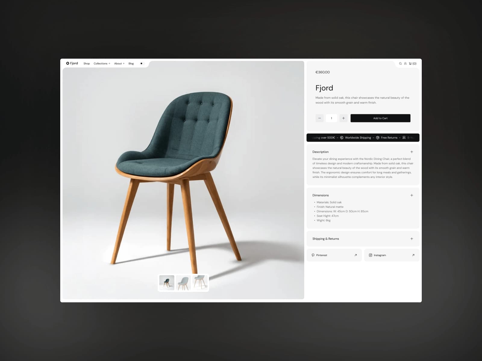 Fjord — E-Commerce Shopify Framer hover preview