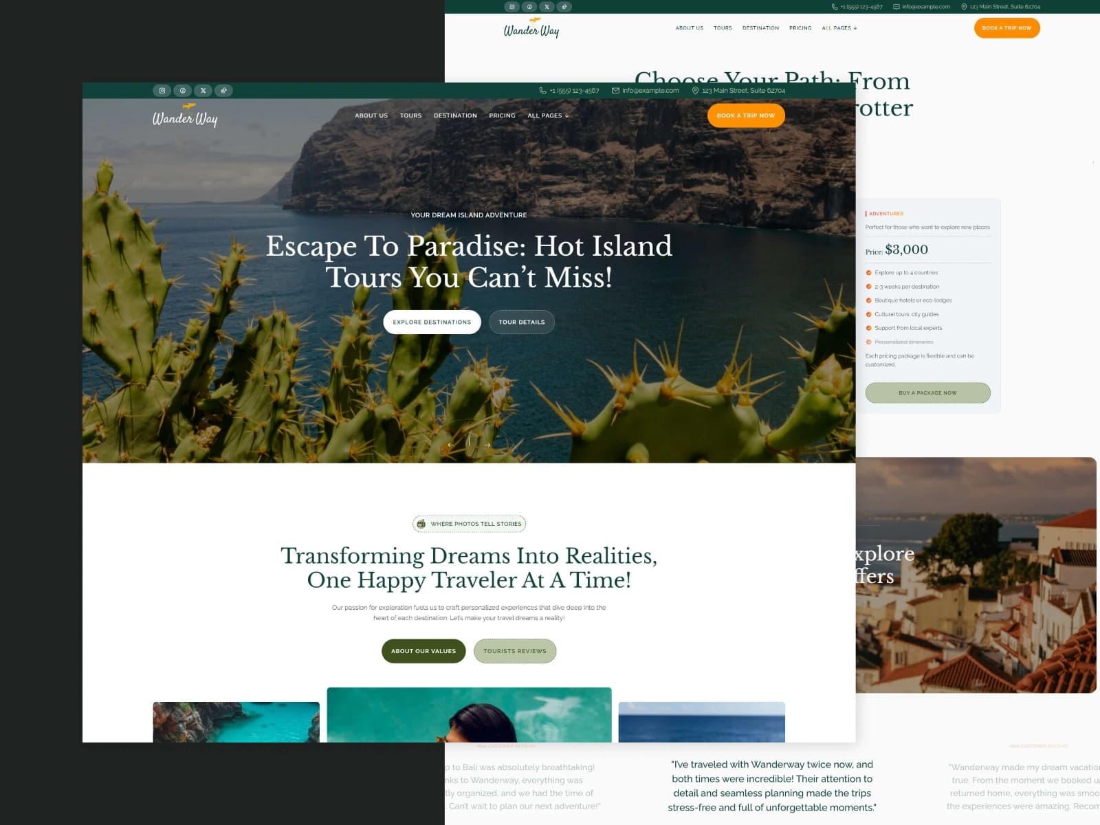 Wanderway — Travel and Tourism Template hover preview