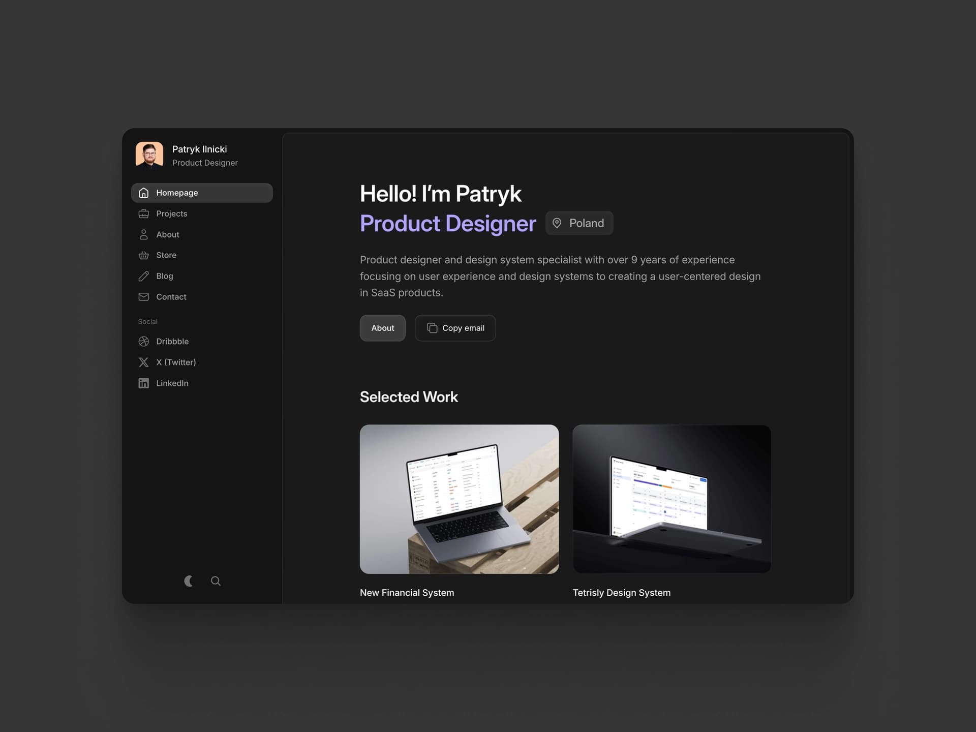 Easyfolio — Portfolio Template hover preview