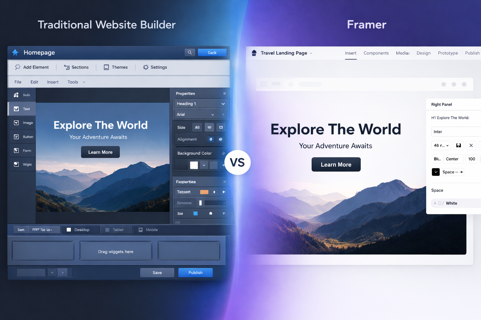 Framer interface comparison